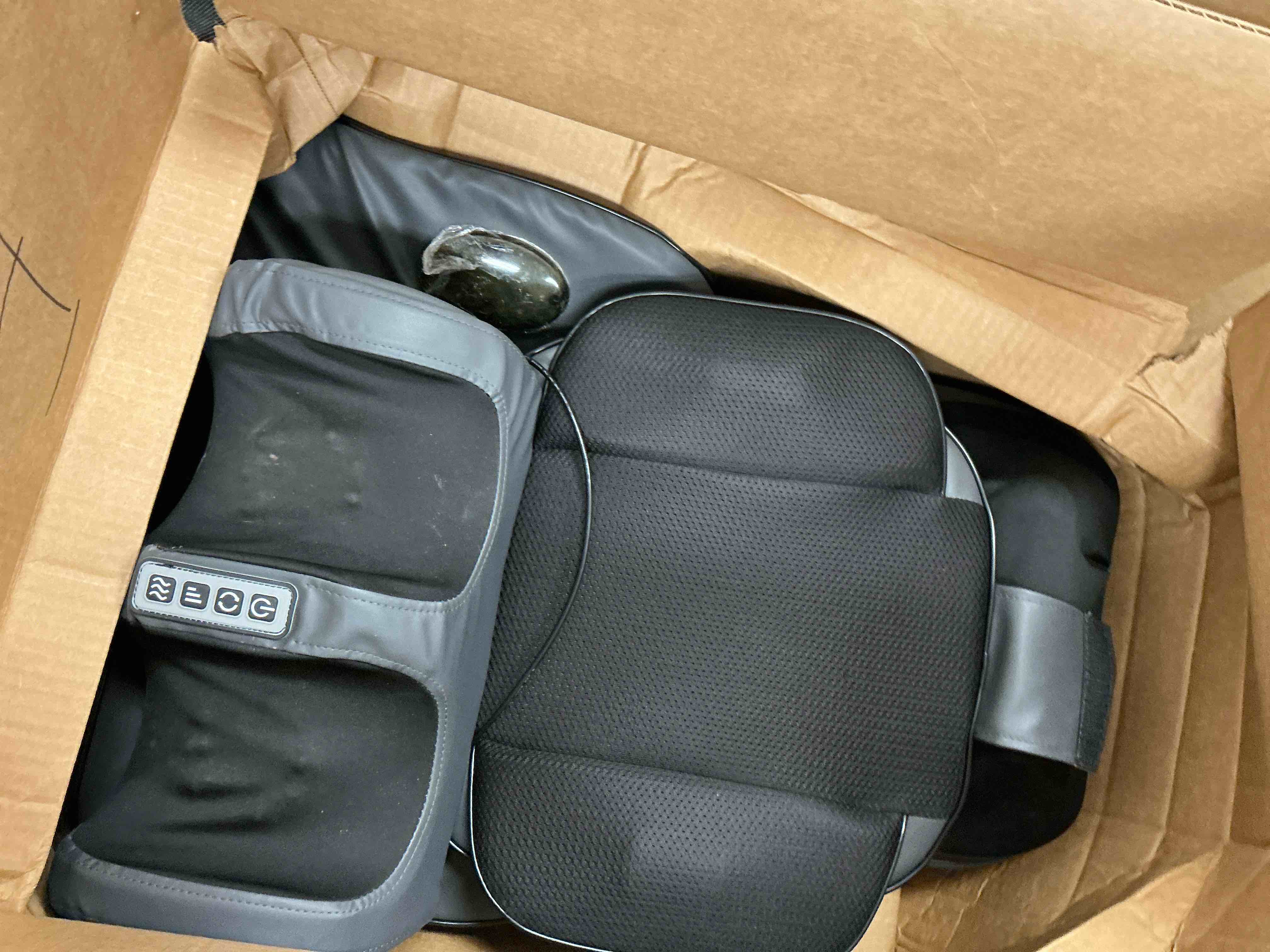 Condition photo showing Good Condition for shiatsu neck & back massager with heat, 3d kneading full body massage mat, foldable massager for home office gym