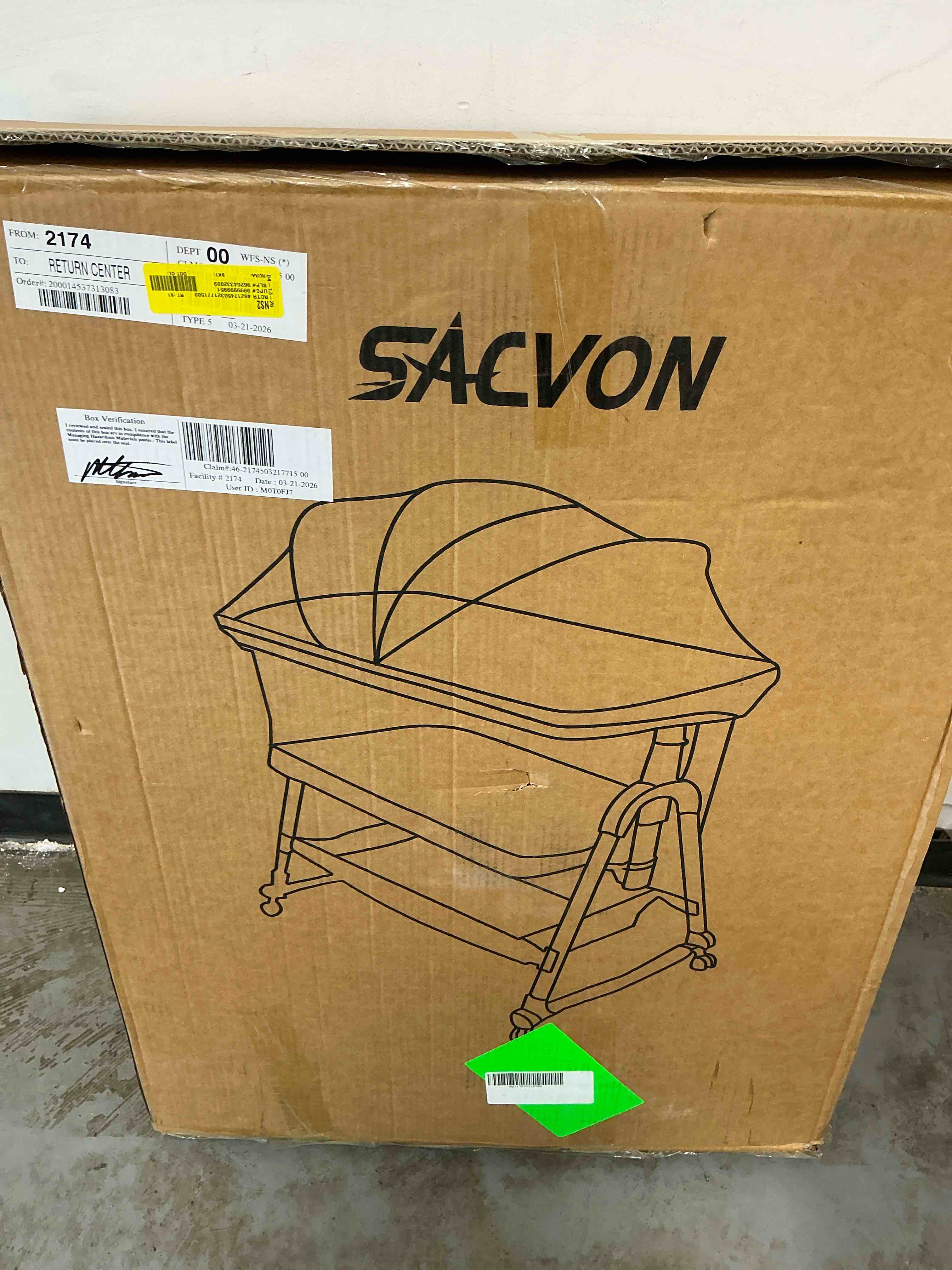 Condition photo showing New/Like New for sacvon baby bassinet bedside sleeper, 6 adjustable height settings, compatible with adult beds, suitable for babies under 12 months, unisex (gray)