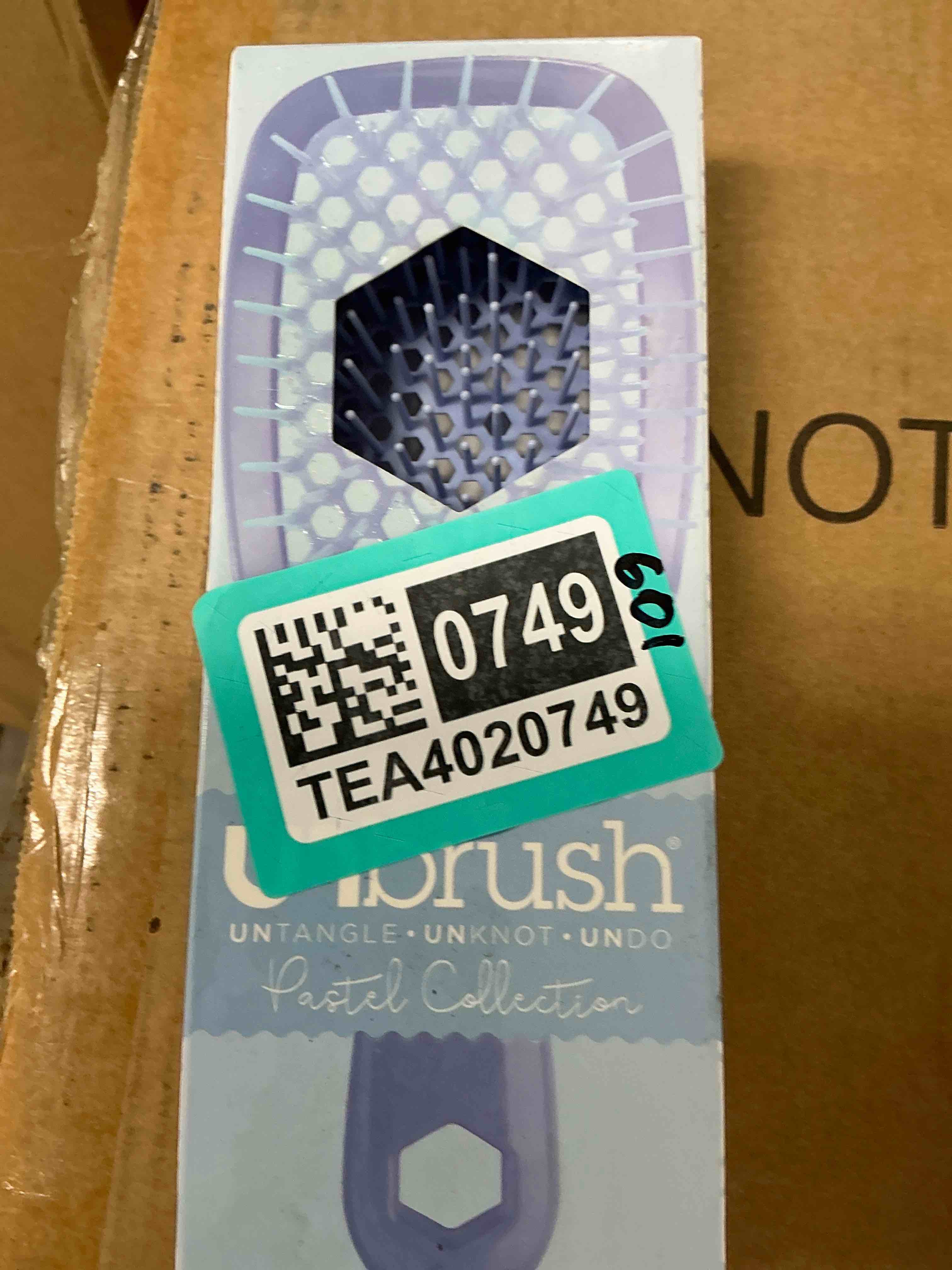 Condition photo showing New/Like New for fhi heat unbrush detangling brush for pain-free brushing on all wet or dry hair types — durable duoflex anti-static bristles, lightweight handle, vented hair brush iris dark blue