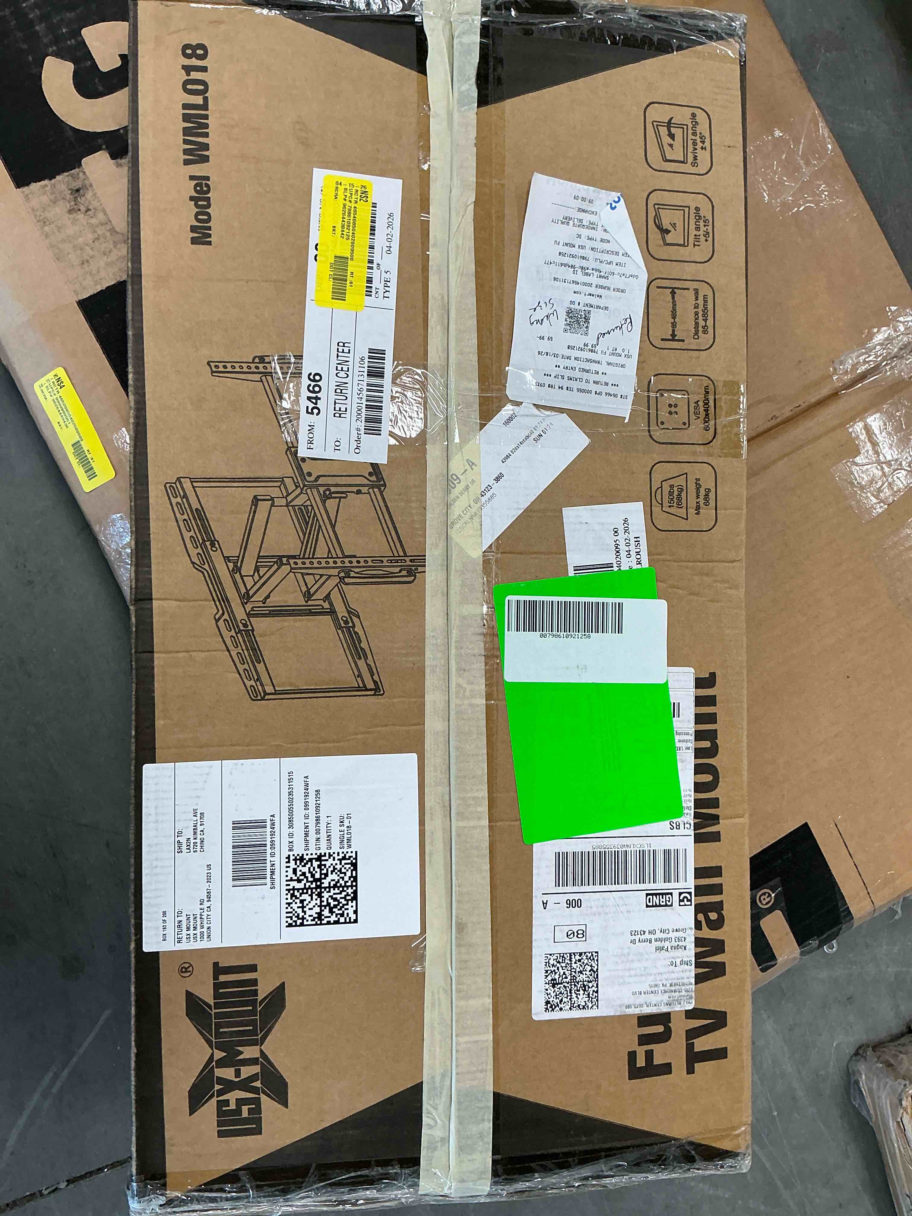 Condition photo showing Good Condition for usx mount full-motion tv wall mount for 42 to 90 inch tvs with tilt and swivel articulating 6 arm support tv up to 150lbs(ul certified)