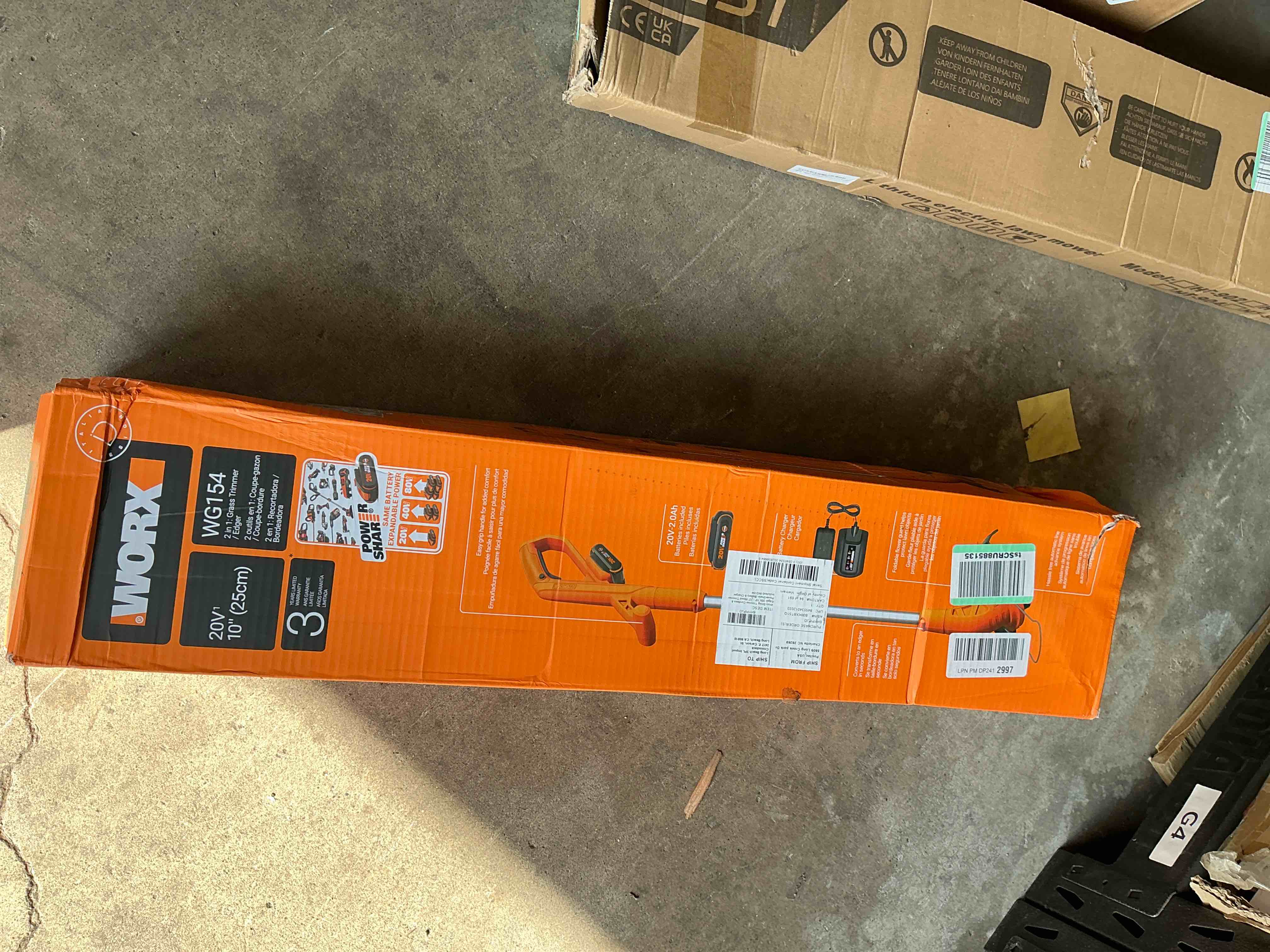 Condition photo showing Good Condition for worx string trimmer cordless & edger 20v 10" weed trimmer powershare (battery & charger included) wg154 10" trimmer w/2.0 ah battery