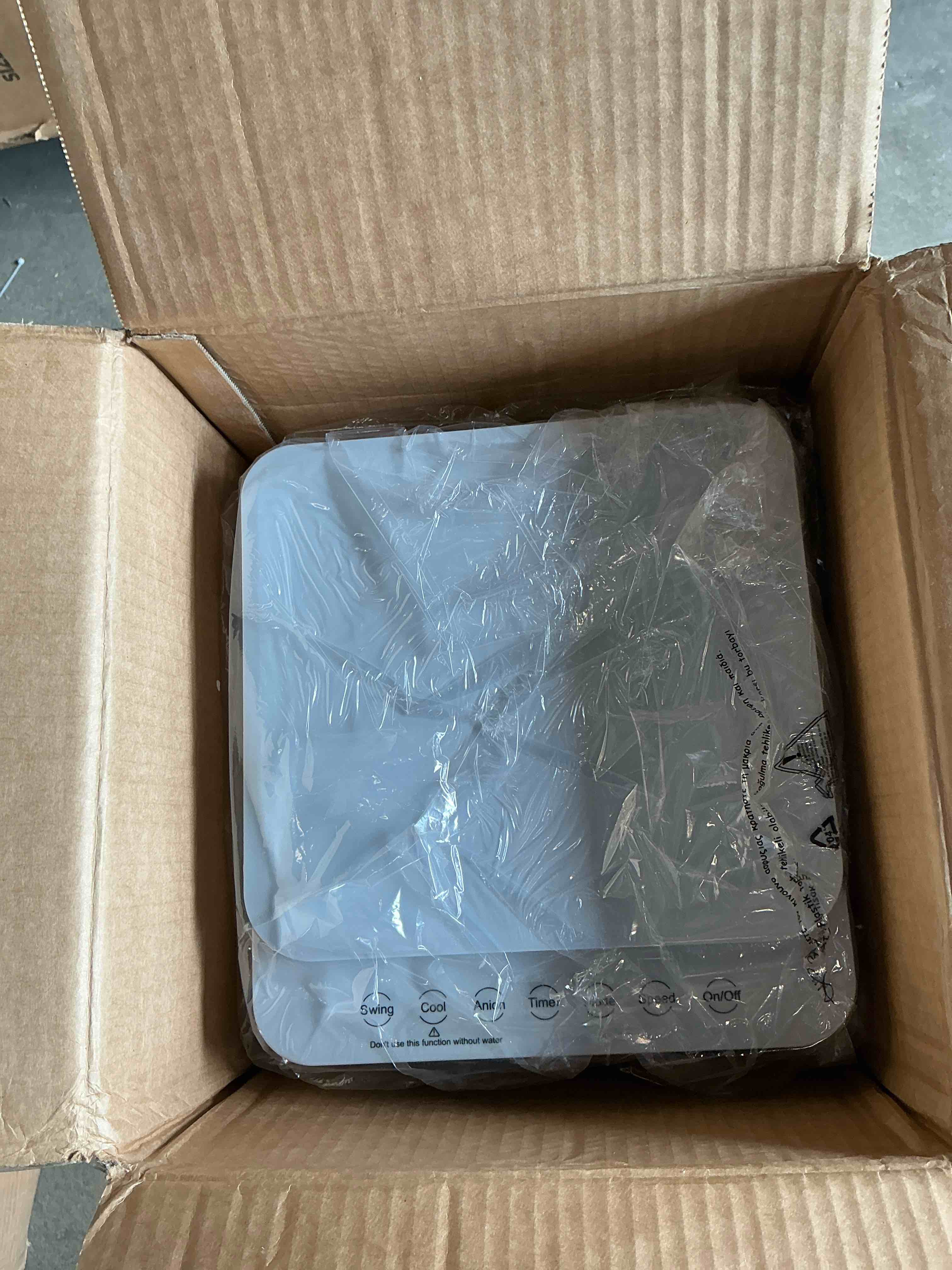 Condition photo showing New/Like New for swamp cooler air conditioner, 4-in-1 evaporative air cooler ac no window no exhaust, 3 speeds, 120°oscillation, 7h timer, remote & touch control, evaporative cooler cooling fan