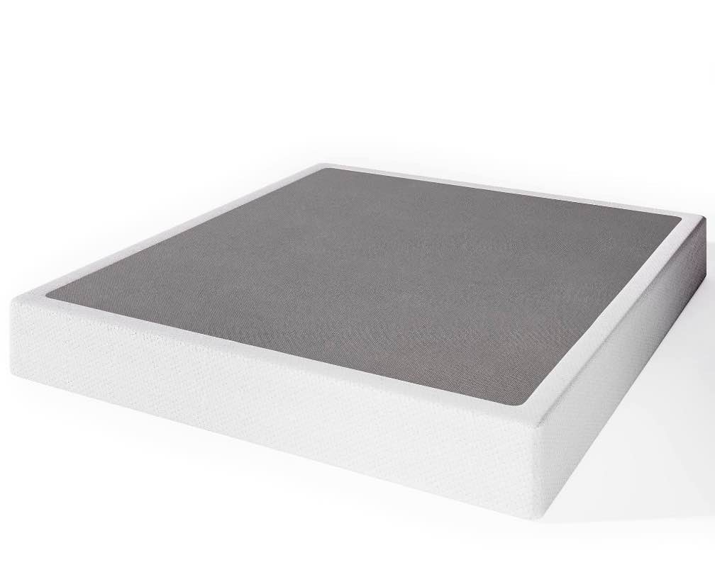 uliesc 9 inch queen metal box spring, sturdy mattress foundation, fabric cover included, easy assembly