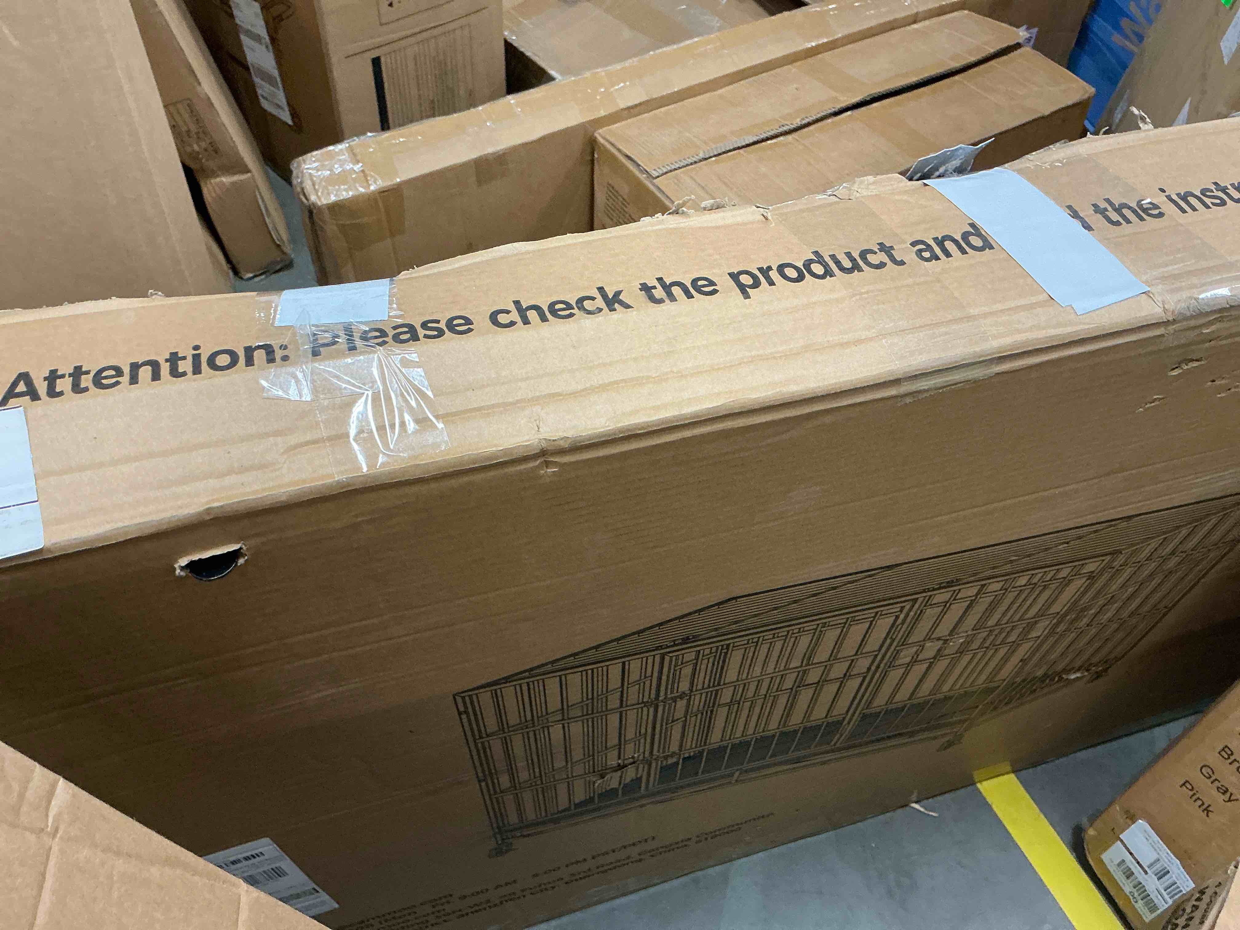 Condition photo showing Good Condition for cammoo 48" heavy duty dog crate cage with 4 lockable wheels for indoor & outdoor,xl kennel for large dog,max load 300lbs