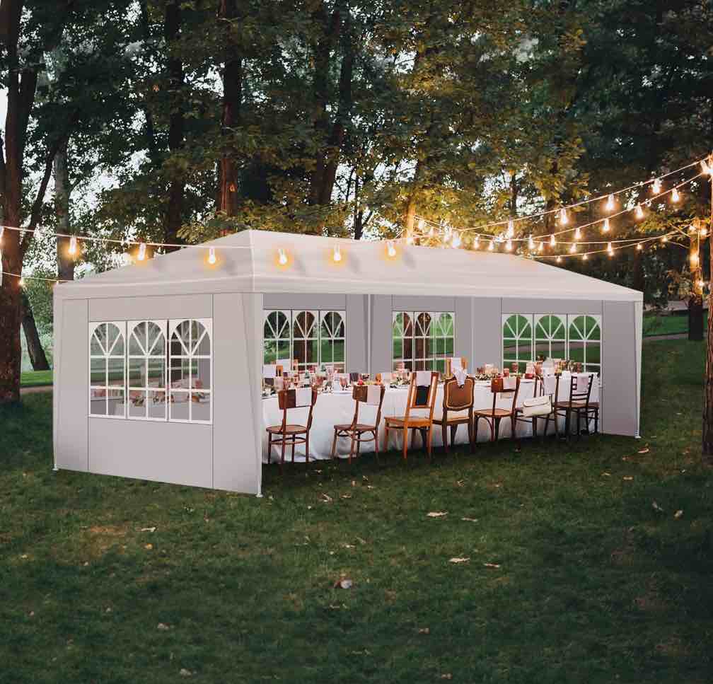 ktaxon 10' x 30' canopy tent with 5 side walls for party wedding camping and bbq