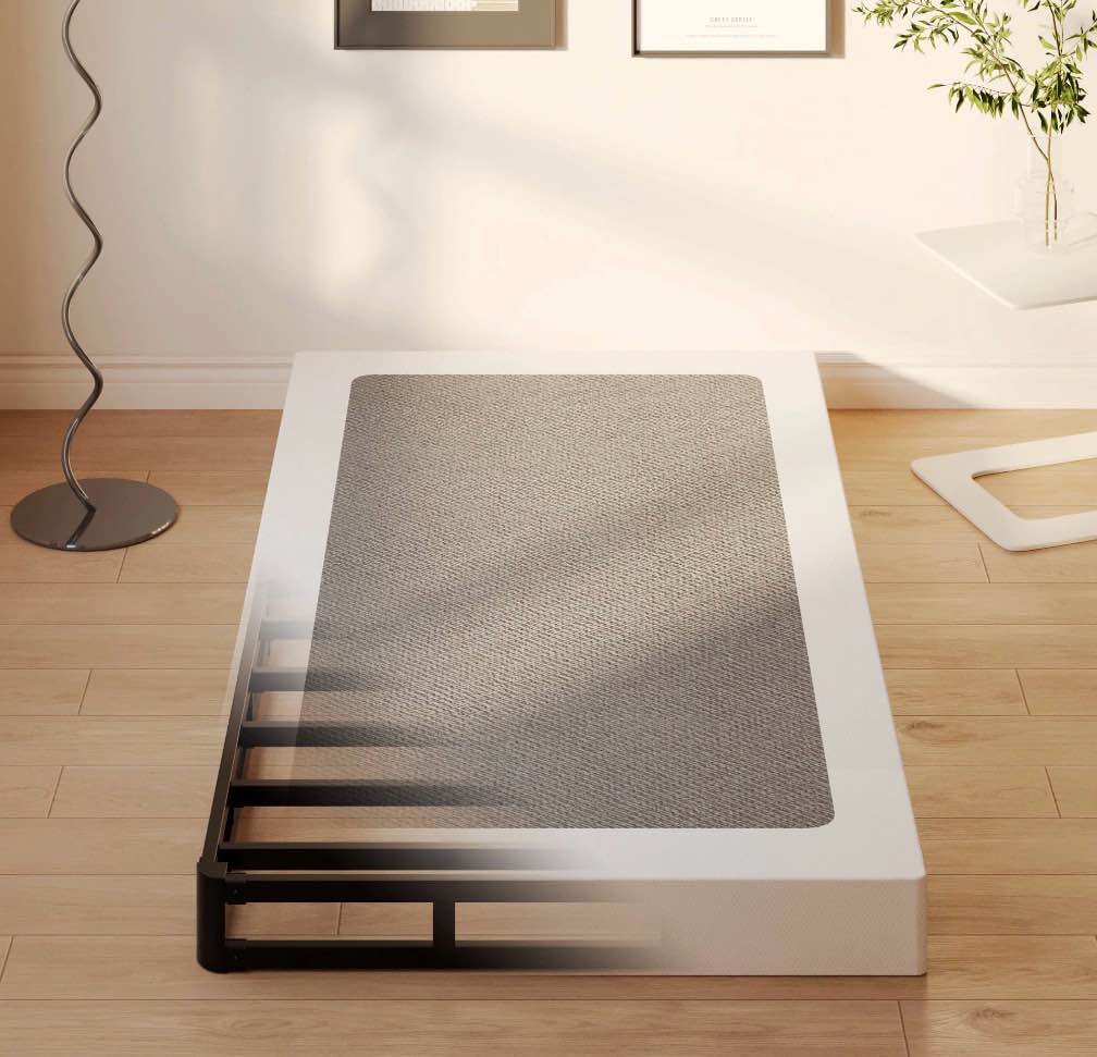 napcenter 5 inch twin box spring, mattress foundation, heavy duty metal, included fabric cover, noise free, easy assembly