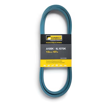 sunbelt 1/2-in x 107-in deck/drive belt, multiple, replaces oem part number a105k, 4l1070k
