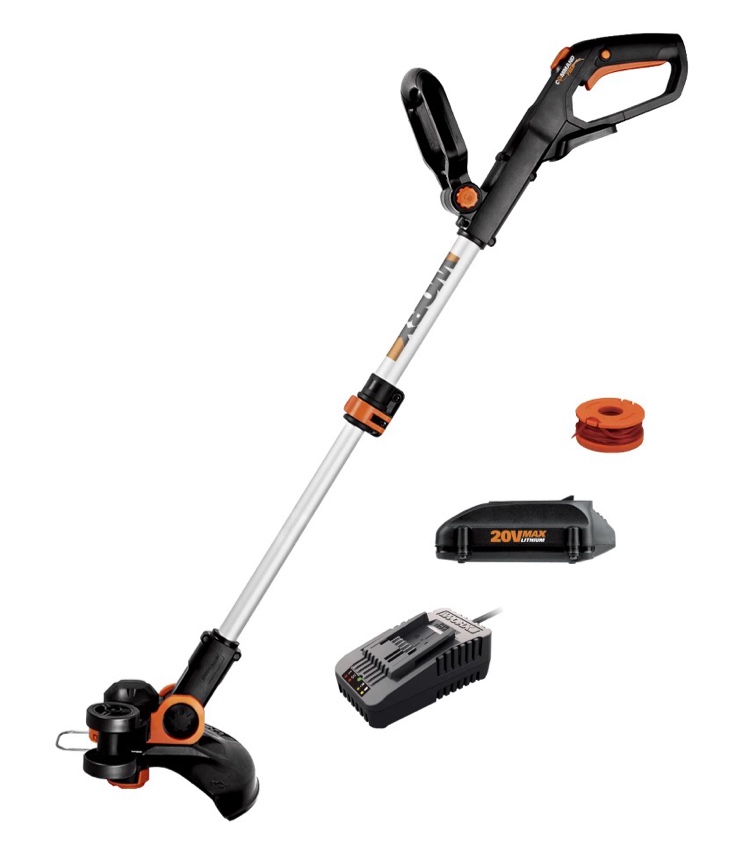 worx string trimmer cordless gt3.0 20v powershare 12" edger & weed trimmer (1) battery & charger included wg163.8 12" string timmer