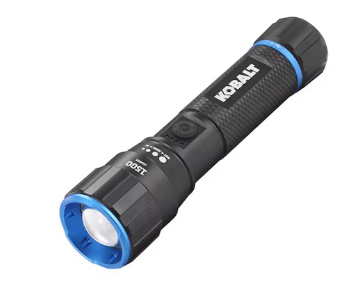 kobalt 1500-lumen 4 -adjustable mode led rechargeable flashlight
