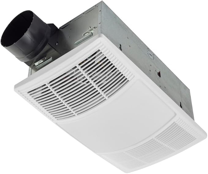 utilitech 1.5-sone 80-cfm white bathroom fan with heater and light