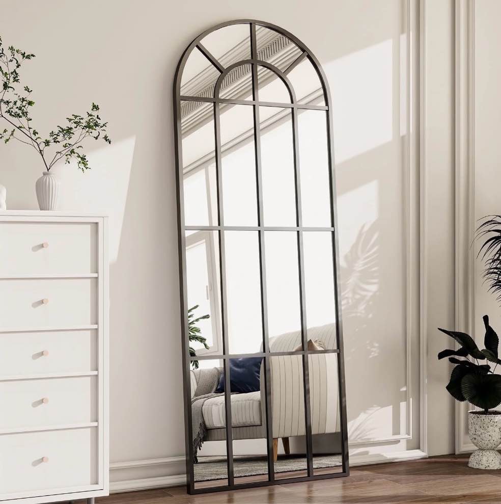 Antok 58 x 18  Rectangle Full Length Mirror Standing Floor Mirror Stand Up Mirror  Black Frame