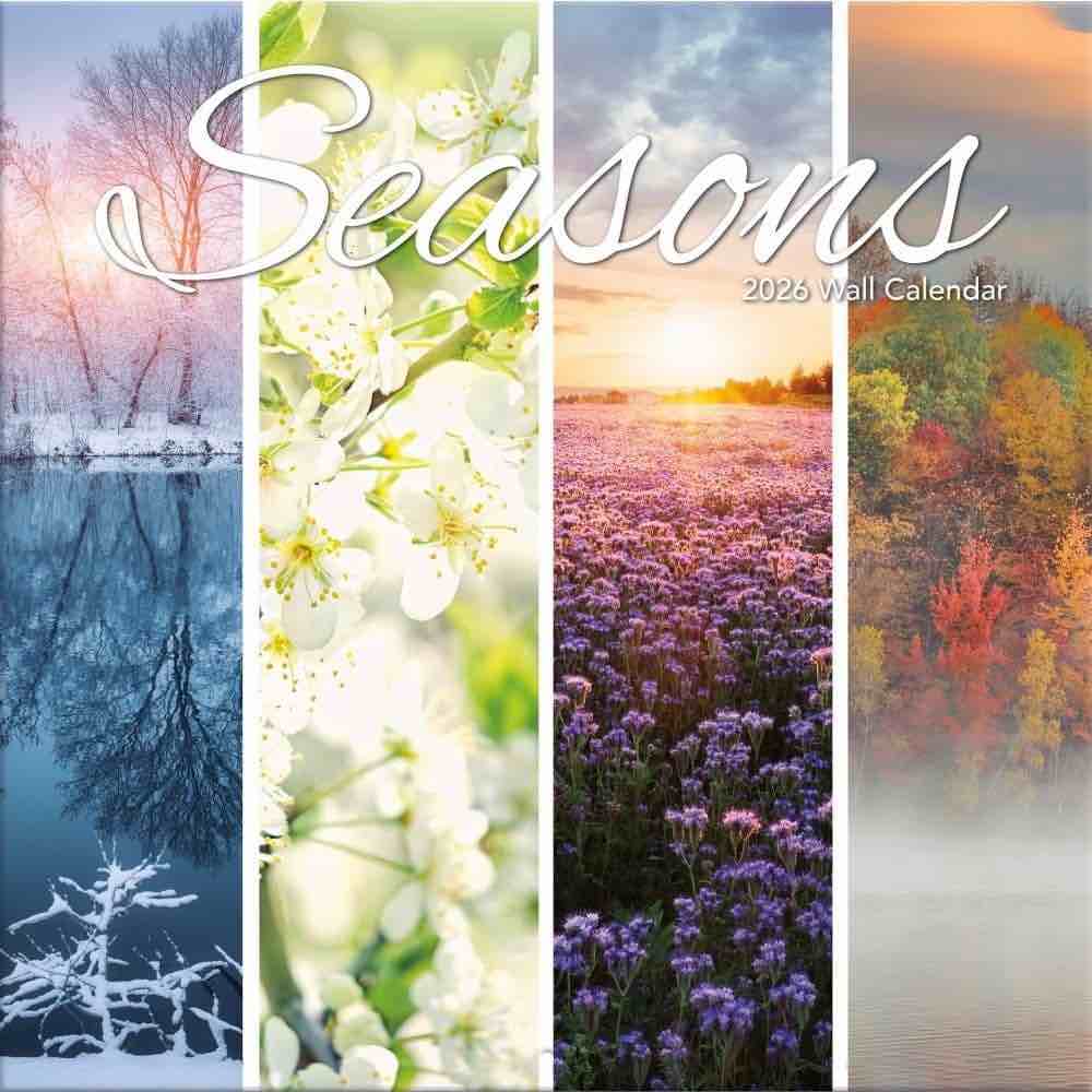turner licensing, seasons photo 2026 wall calendar, 12'' x 12'', 12-month calendar with stapled binding