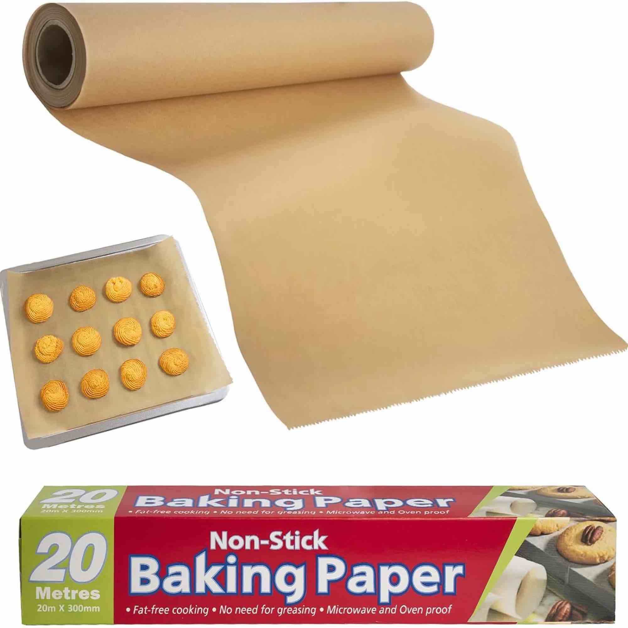 MUZPU Unbleached Parchment Paper Roll for Baking,12 in x 66 ft, 65 Sq.Ft, Non-Stick Kitchen Baking Paper for Air Fryer, Oven,Steamer,Grilling Bread Cookies