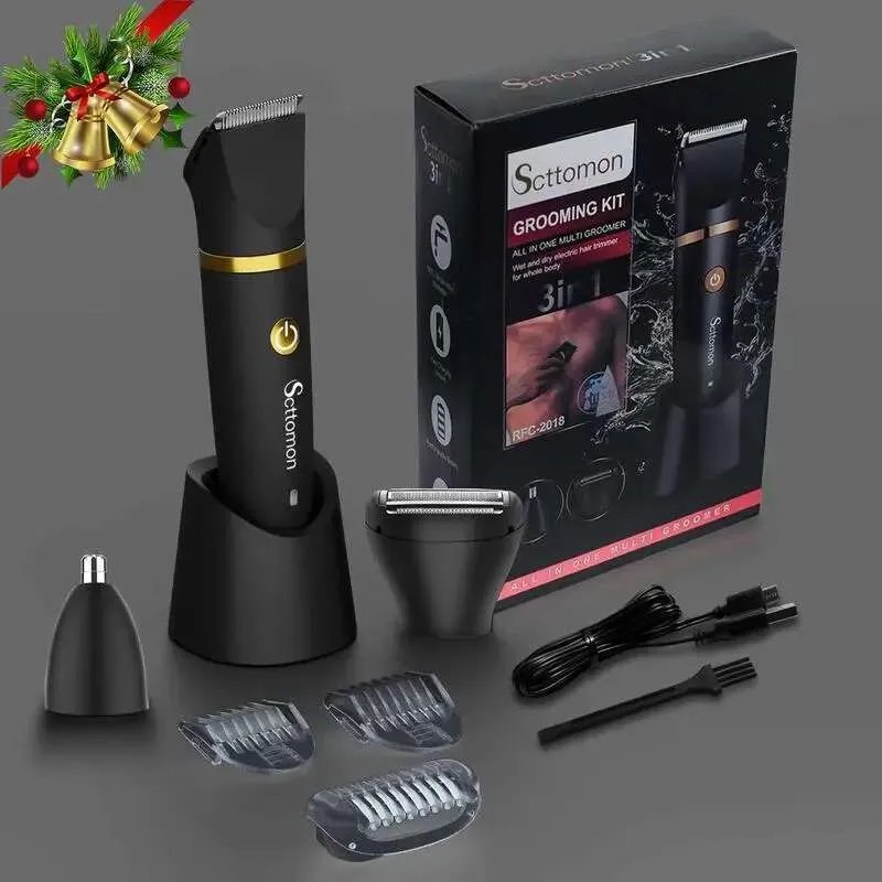 multifunctional 3-in-1 electric shaver for full body grooming - water washable, ideal for men!