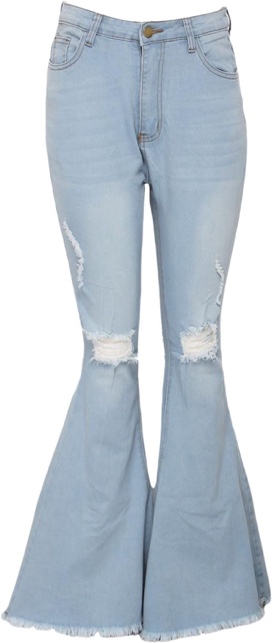 See Photos HGKPFGTF Women Vintage Bell Bottom Jeans High Rise Ripped Distressed Wide Leg Slim Flare Denim Pants ( size XL)