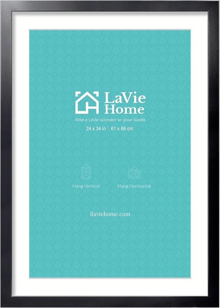 LaVie Home Picture Frame Black Poster Frame,Display Pictures  with Mat