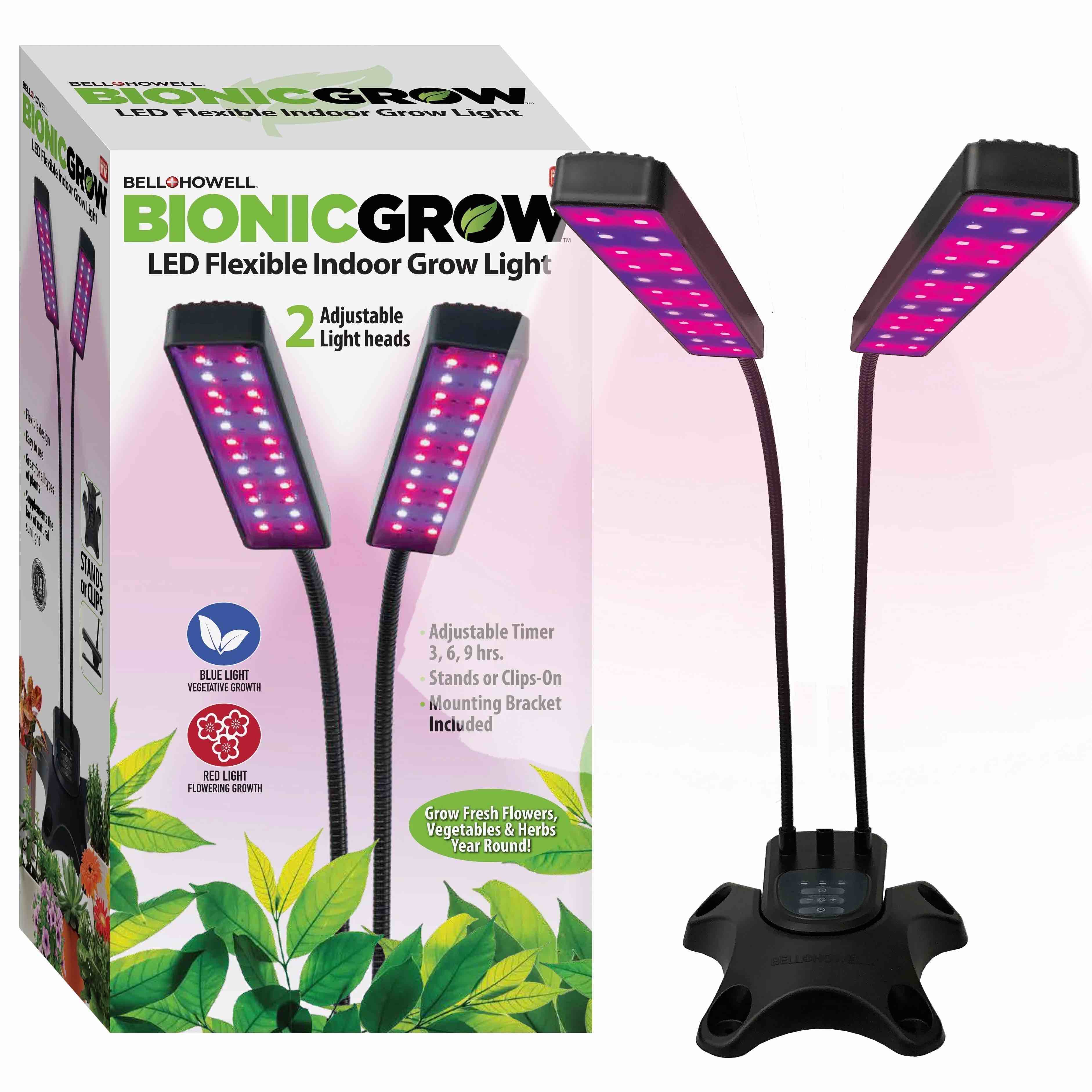 Bell+Howell Bionic Grow Grow Light for Indoor Plants 4 Heads Growing Lamp with 8 Brightness Settings, 3 Light Modes Including Full Spectrum UV Light Growing Plant Light As Seen On TV