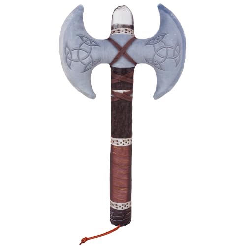 June Garden Little Vikings Double Blade Battle Axe - Safe Plush Soft Pretend Play Weapons - Gifts for Kids