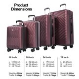 Travelhouse 4 Piece Hardshell Luggage Set Hardside Lightweight Suitcase with TSA Lock Spinner Wheels.(Wine Red