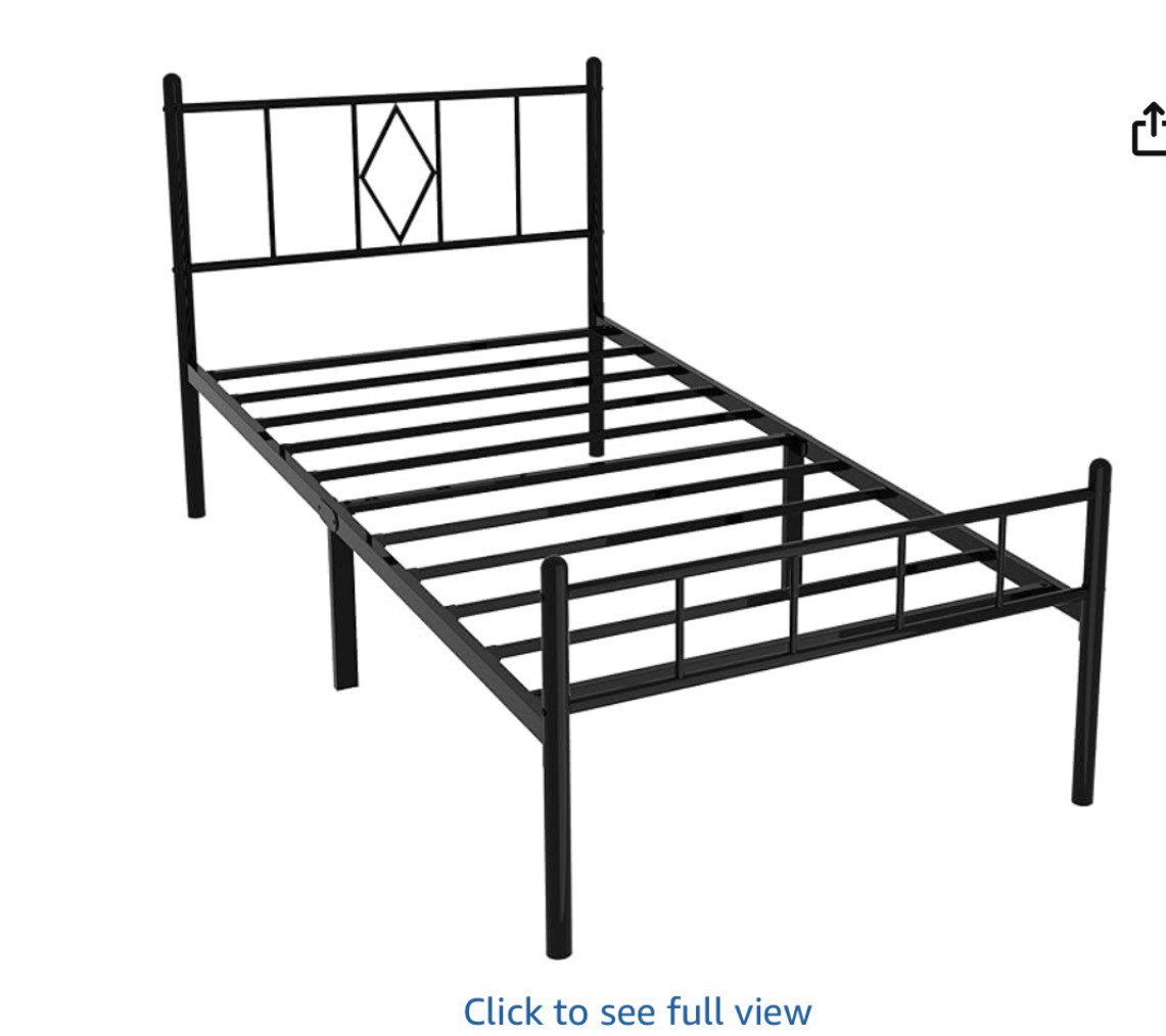 Eavesince 14in Twin Size Bed Frame Black