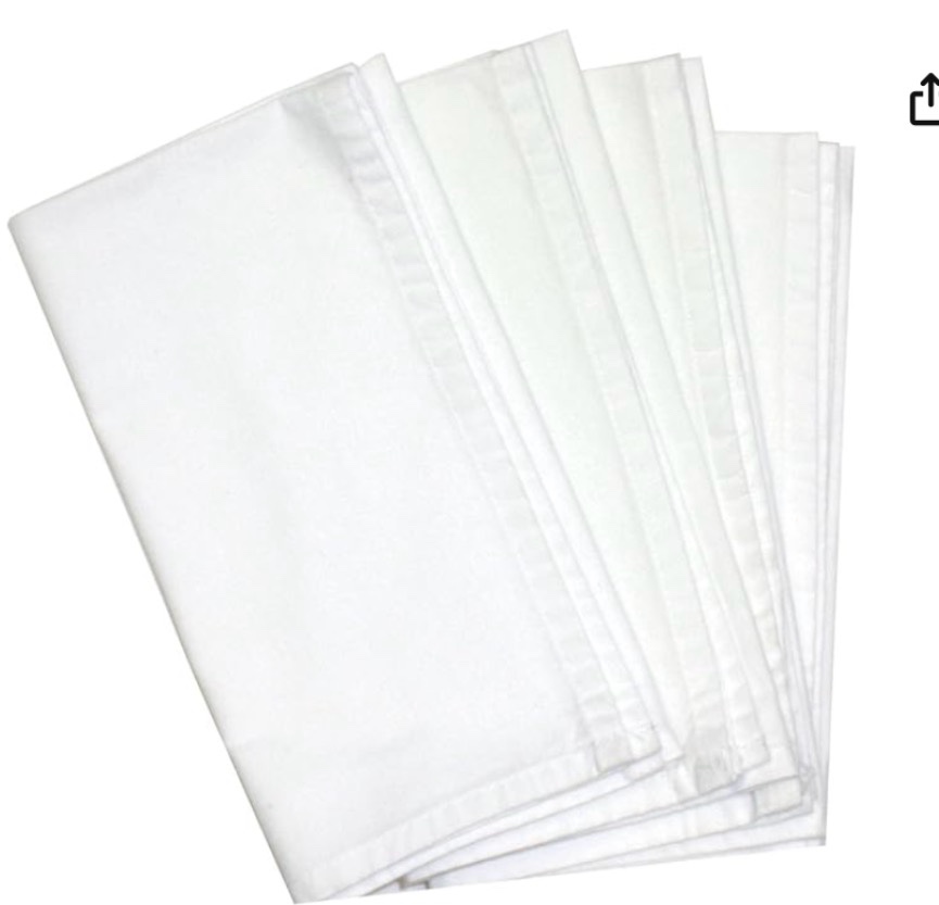 Aunt Martha's Dinner Napkins, White, Set of 4