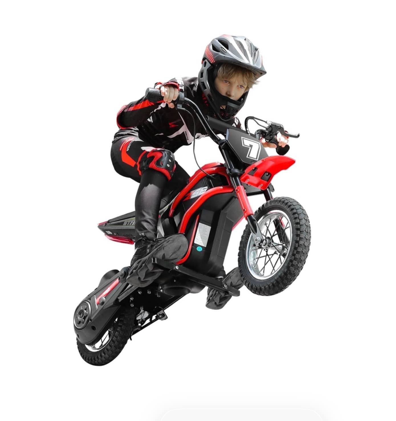 24V Dirt Bike Neche 250W Electric Powered Motorcycle Ride on Dirt Rocket with Shock Absorption Suspension for Kids Age 13+ Red
