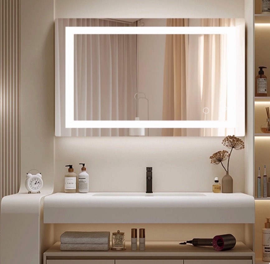 EDX 24 X36  Anti-fog LED Bathroom Mirror with Dual Light Source and Three Lighting Modes  White