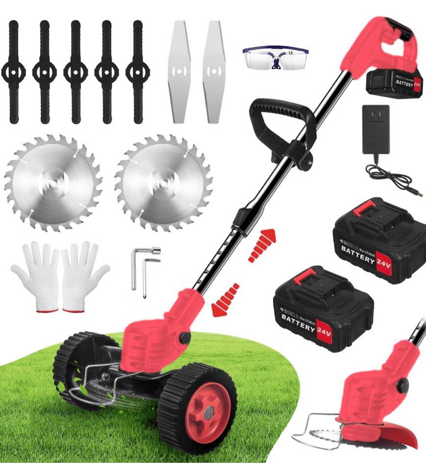 ZLieatmp String Trimmers, 24V Cordless Electric Weed Wacker, Cord Lock Lawns Trimmers