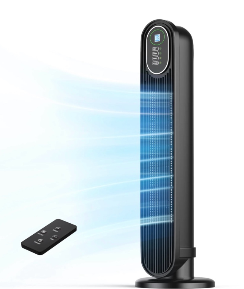 NFTIGB Tower Fan for Home  Oscillating Quiet Fans with Remote  9H Timer  3 Speeds  30inch  Black  2026  New