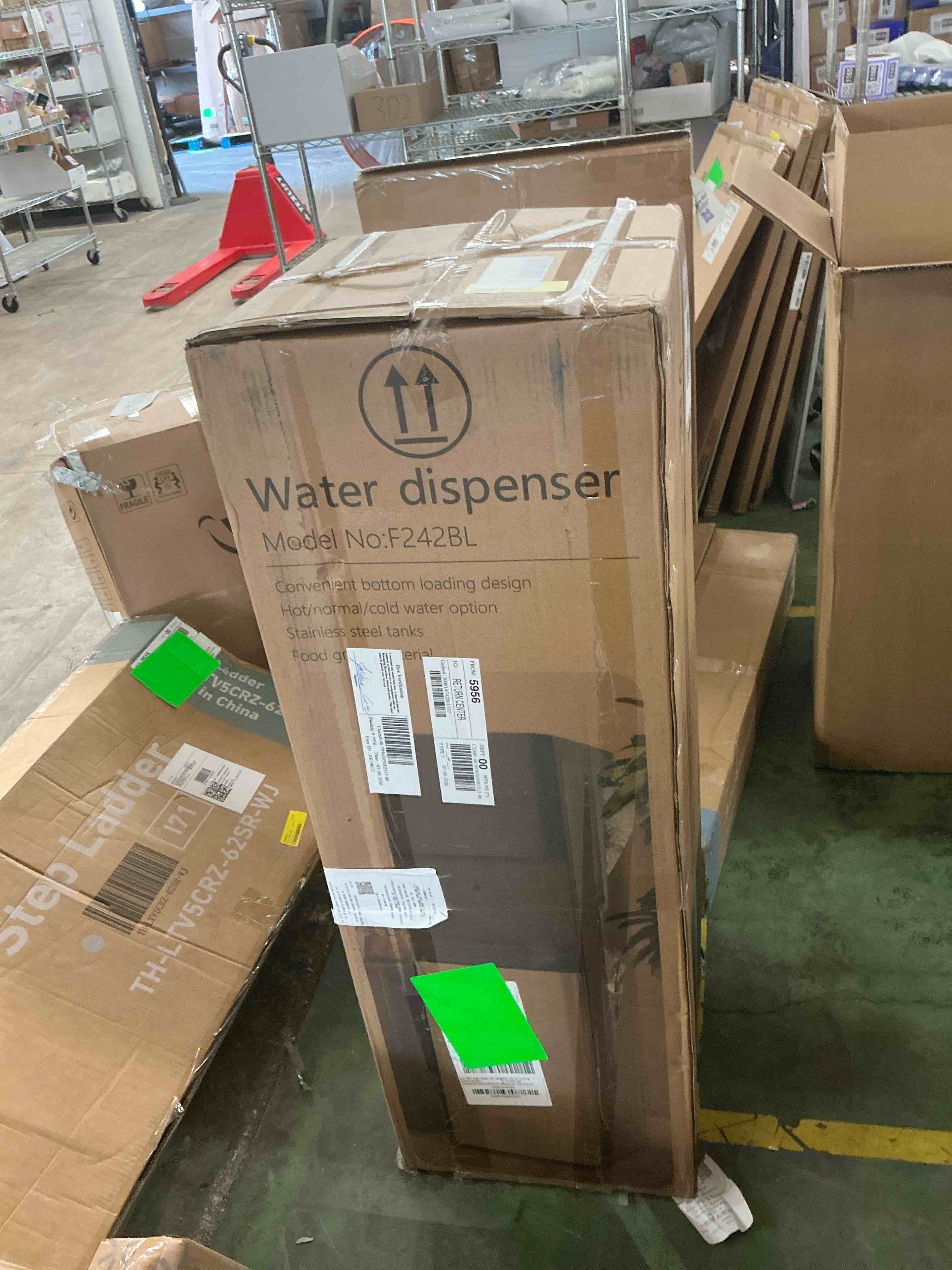 Condition photo showing Good Condition for bottom loading water dispenser with compressor cooling, stainless steel body & aluminum motor, high dispensing area, safety lock
