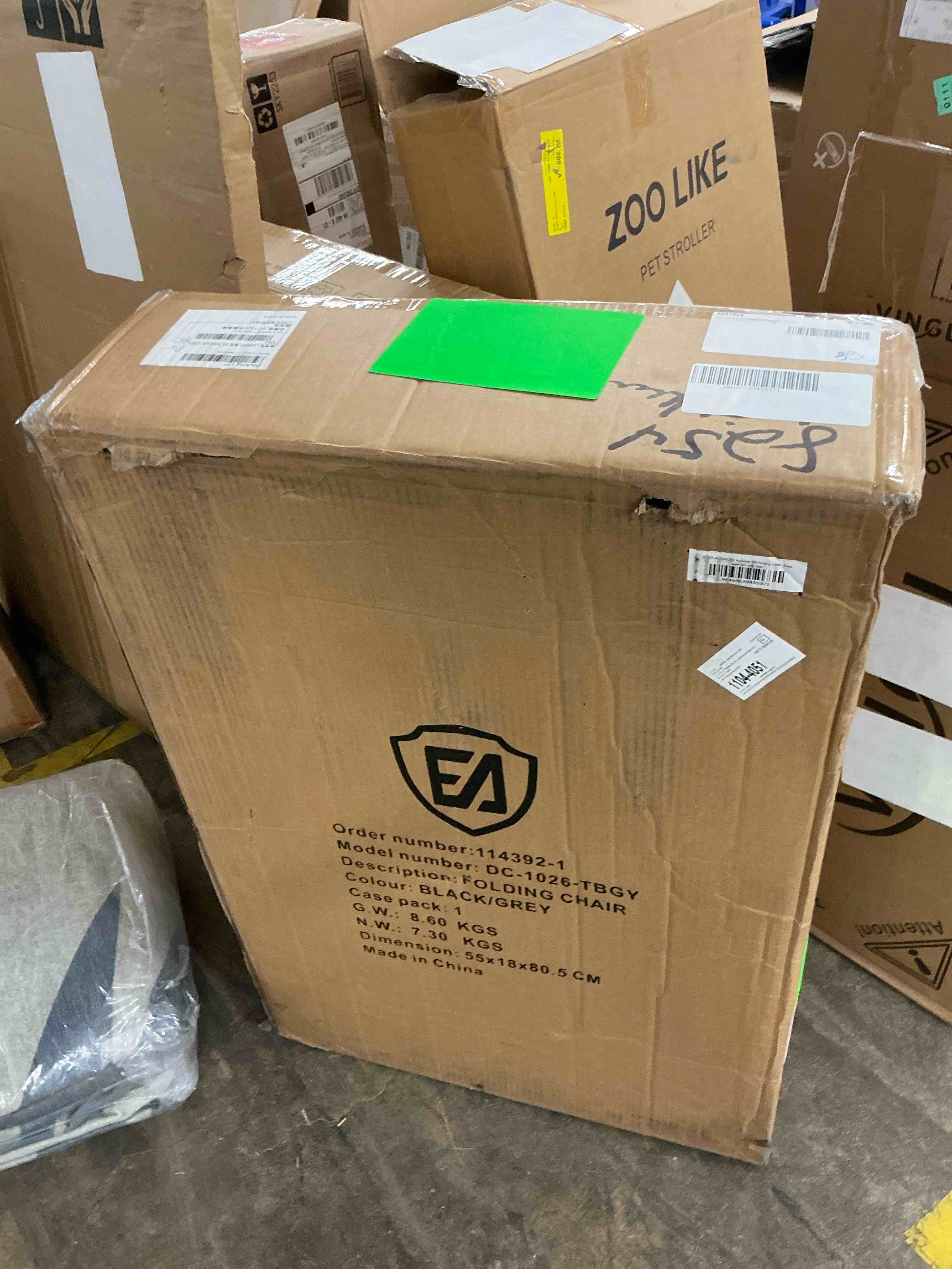Condition photo showing Good Condition for ever advanced foldable directors chair with footrest, tall camping chair, side table, 350 lbs support, black