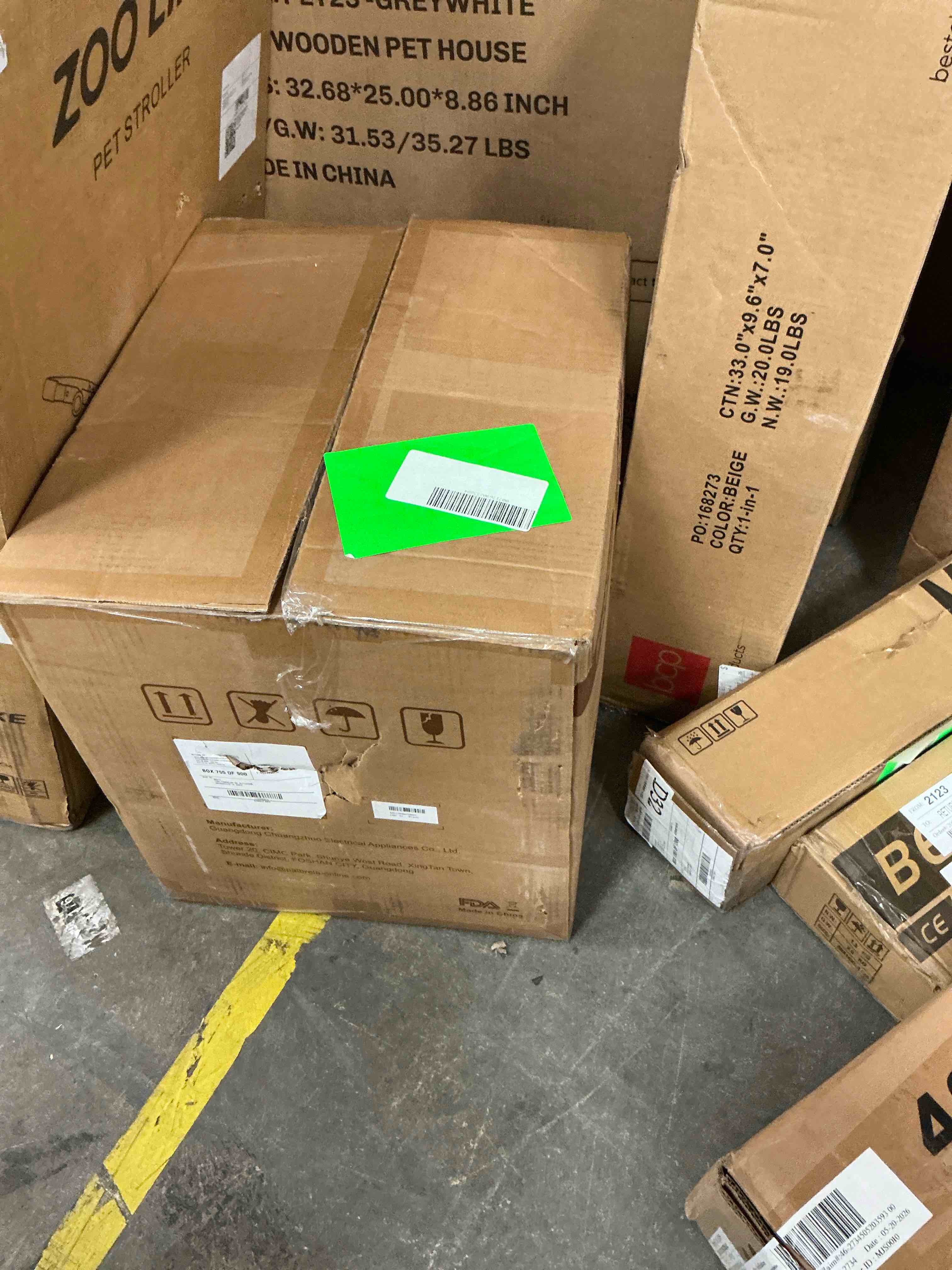 Condition photo showing New/Like New for 19qt air fryer toaster oven with convection  5-in-1 countertop cooker  visible window  oil free  1500w  black