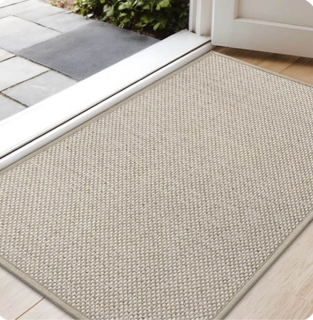 PABUBE Indoor Doormat Non Slip Door Mats for Inside Washable, Front Door Entry Rug for Entryway Indoor, Dirt Trapper Absorbent Welcome Floor Mats for Home Indoor, Khaki