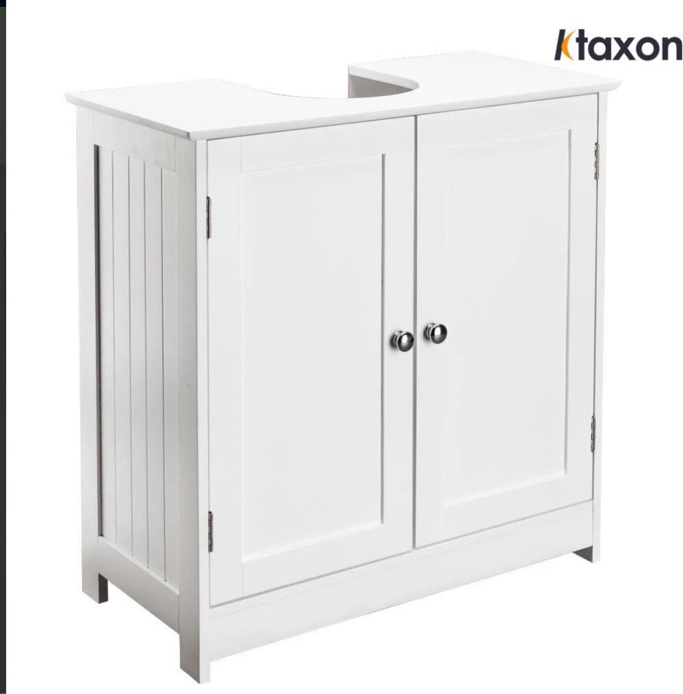 Ktaxon Bathroom Vanity Under Sink Pedestal with 2 Doors  Basin Cabinet with Adjustable Shelf  White