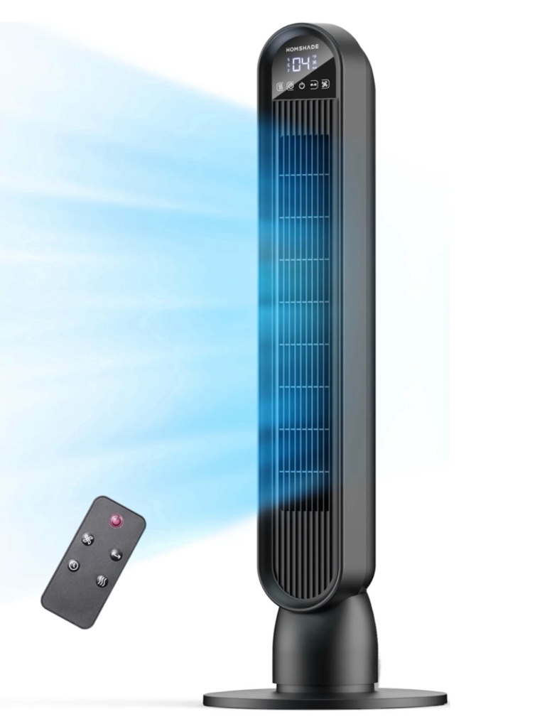 Tower Fan for Home 36  Standing Floor Fan with Remote LED Touchscreen Patbrela Wide Oscillating Fan Quiet Home Fan 26 ft/s High Velocity 4 Speeds 4 Modes 8H Timer
