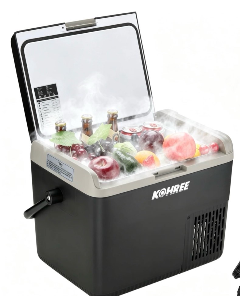 Kohree 12Volt Portable Refrigerator  19QT (18L) Car Fridge DC & AC  -4?~68?  Freezer Fridge Cooler with Large Handle for RV  Travel  Truck  Camping  Black