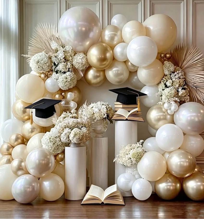White Gold Balloon Arch Pearl White Sand Balloons Cream Beige Balloon Garland Kit for Boho Baby Showers Wedding Bridal Birthday Party Decorations