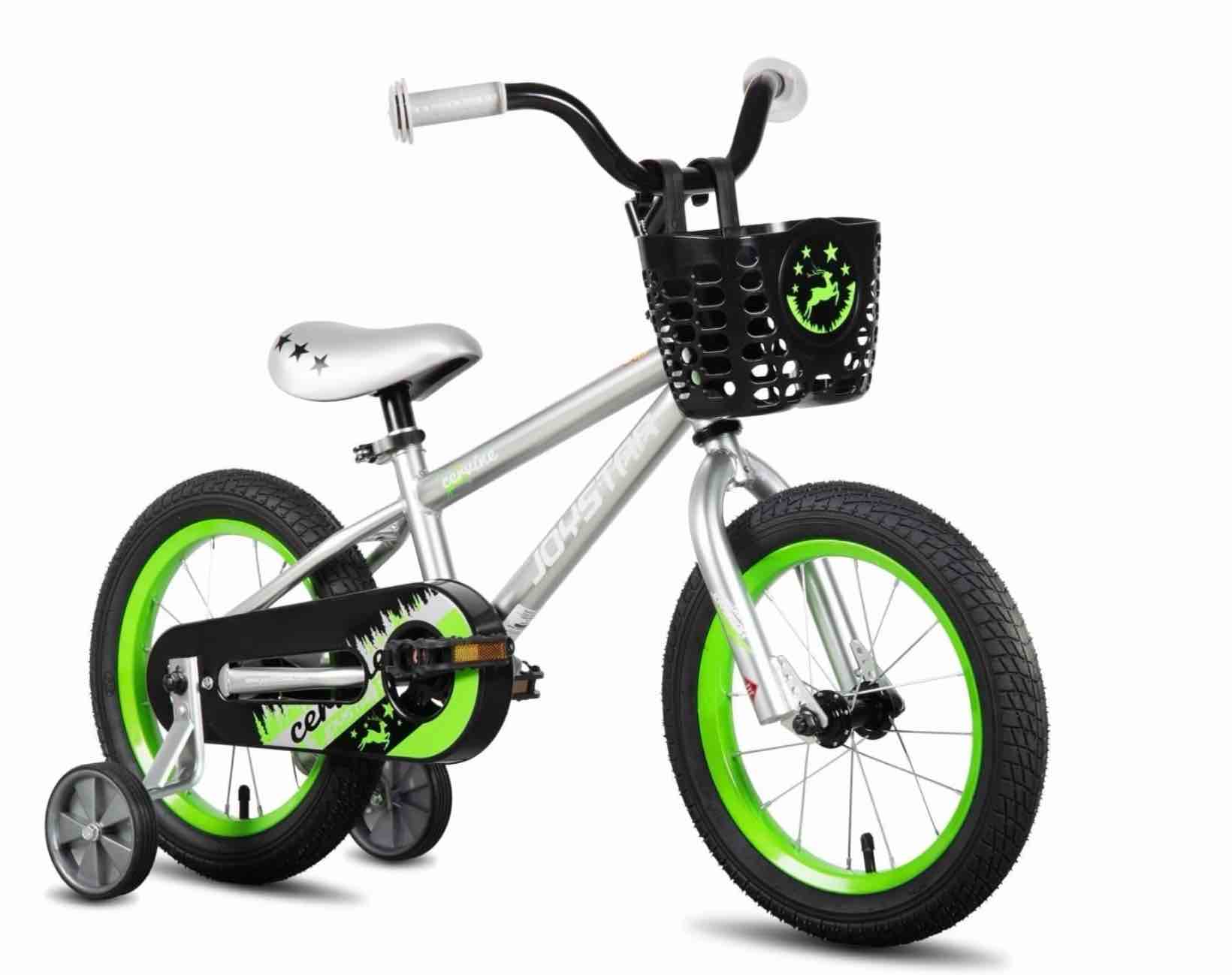 joystar cervine 14 inch kids bike for boys and girls, children bicycle in grey