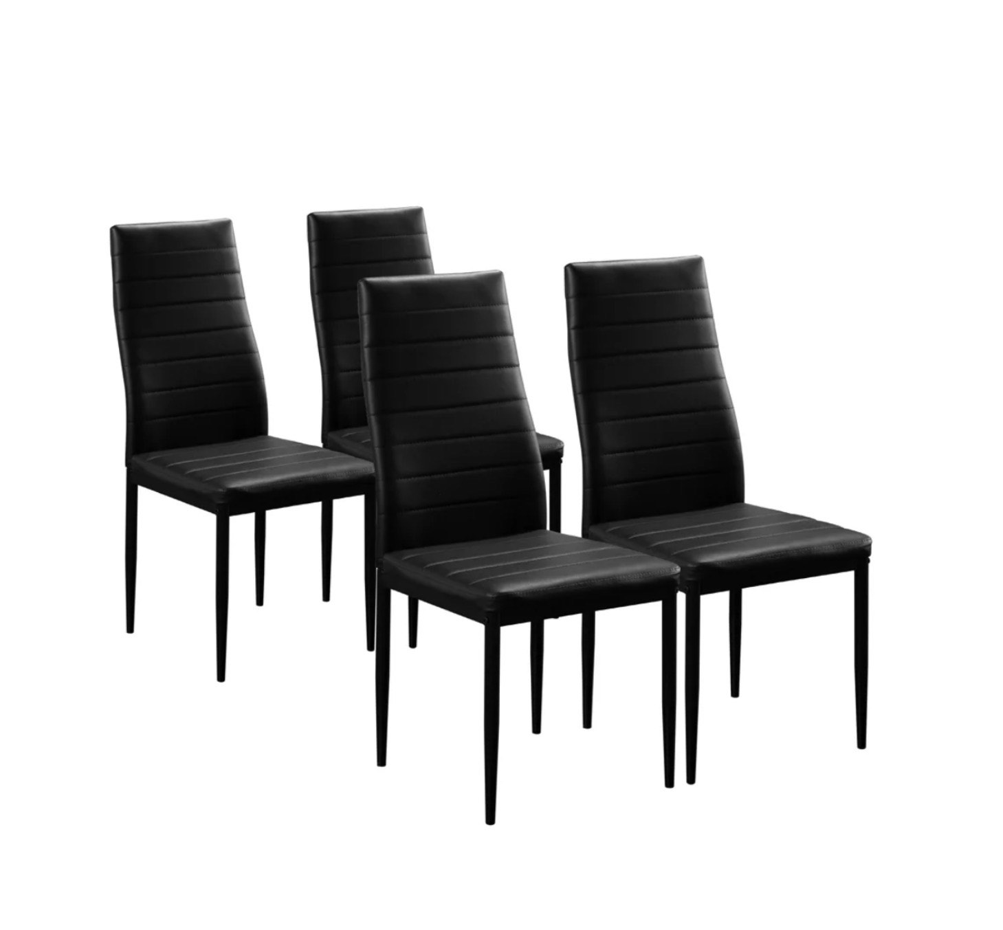 Condition photo showing Good Condition for zimtown set of 4 dining side chairs pu leather elegant design home kitchen furniture black