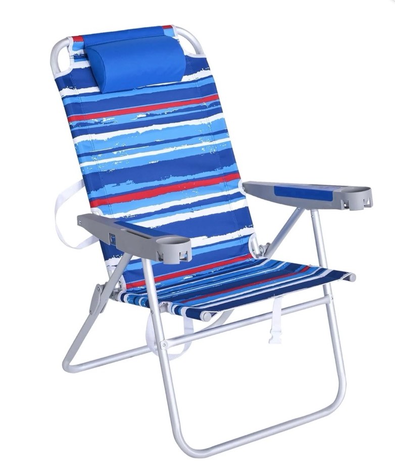 sunnyfeel tall folding beach chair lightweight, portable sand chair for adults heavy duty 500 lbs with cup holders, foldable high camping lawn chairs for camp/outdoor/picnic/concert/sports