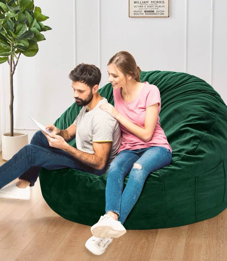 xiecuva bean bag chair stuffed with foam for adults?folding beanbag chairs lounge sofa bed?medium size memory foam mattress?4 ft