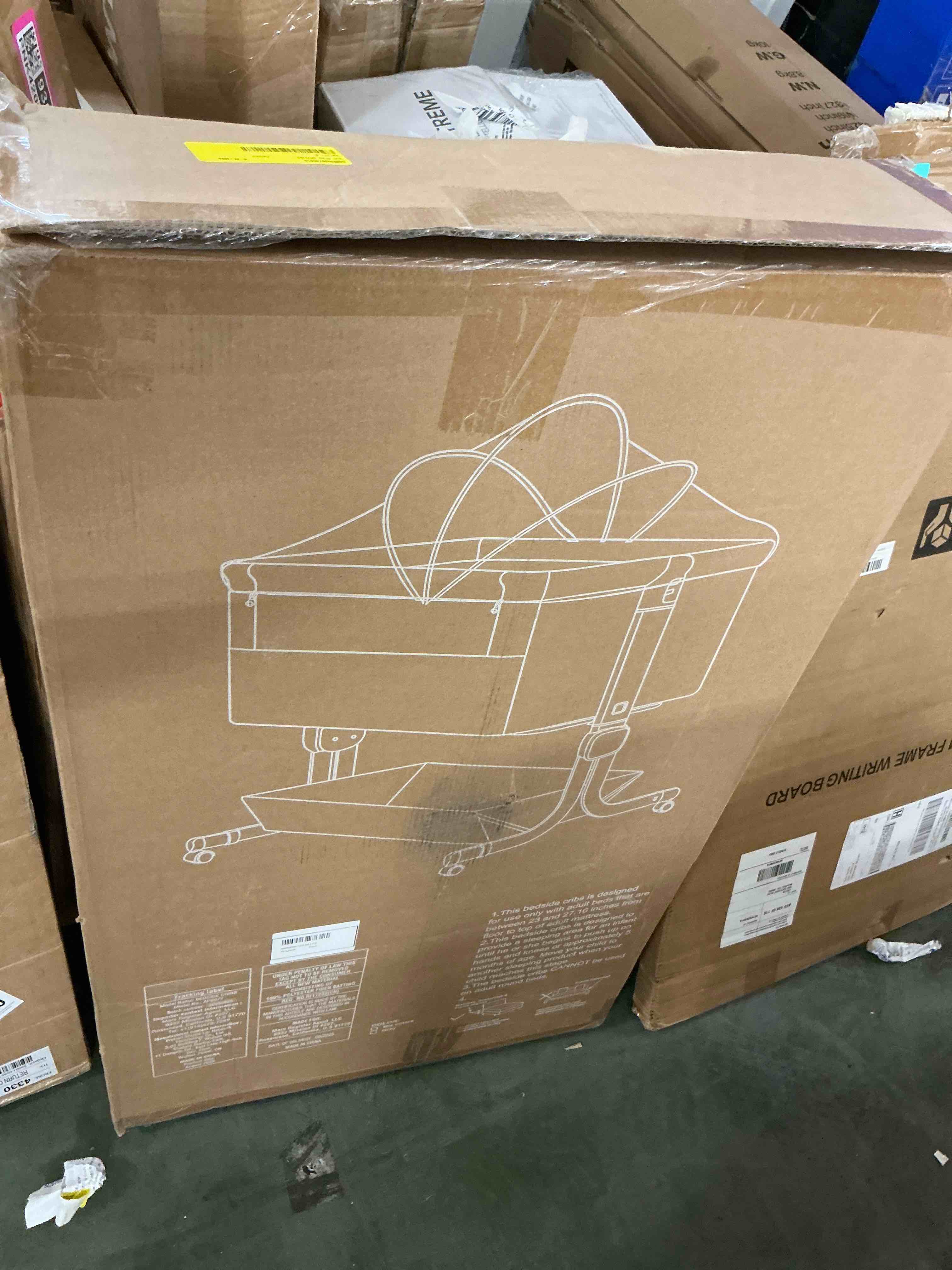 Condition photo showing Good Condition for minikid baby bedside bassinet, 6 height adjustable crib with mosquito net&storage&lockable wheels for infants, light grey