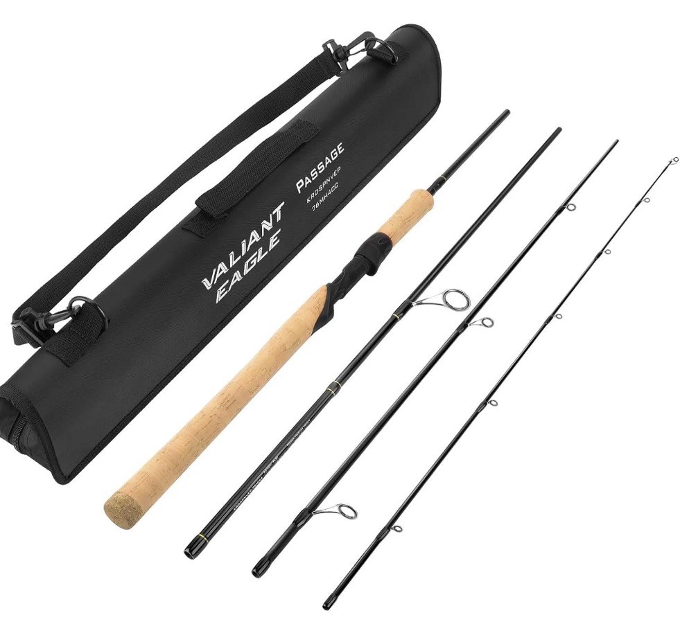 kastking valiant eagle passage travel fishing rods, 4 pc pack rods, spinning,im6 graphite blank, ti oxide lts ring guides