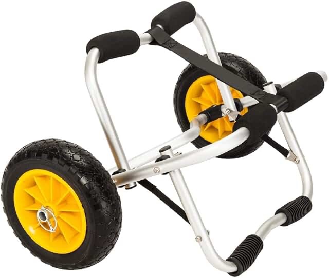 ktaxon kayak canoe jon boat carrier dolly trailer tote trolley transport cart on yellow wheel - high capacity