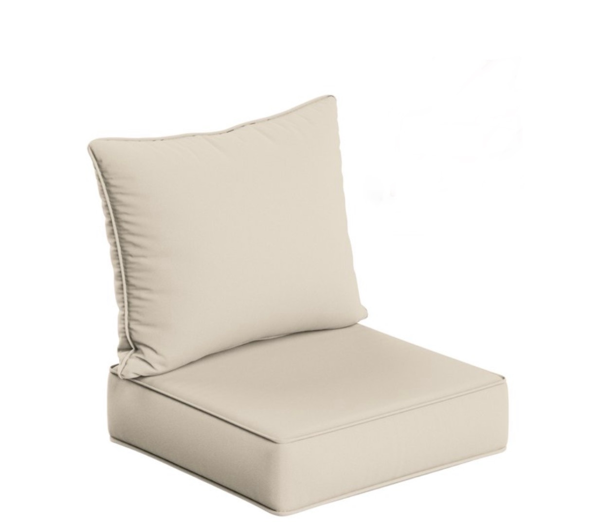kimunuk selections outdoor deep seat cushion set  24 x 24 x 6.5  water repellant  fade resistant  deep seat bottom and back cushion for chair  sofa  and couch  cream