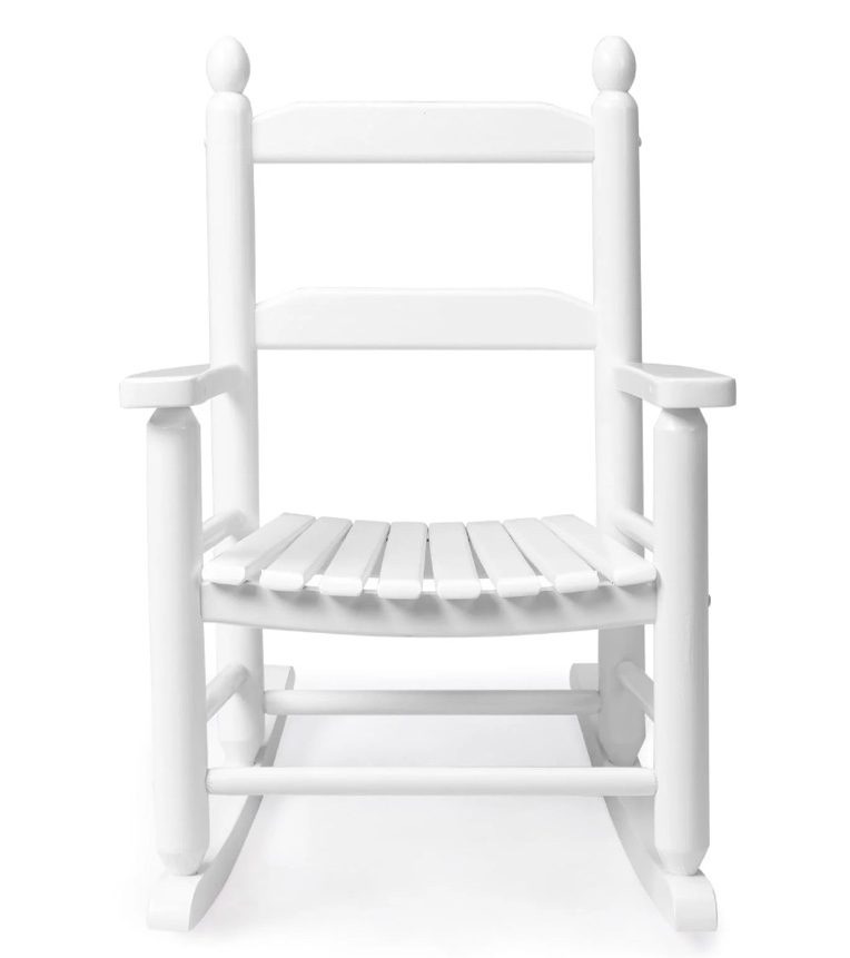 ktaxon wooden child's rocking chair,hardwood rocker,small wooden rockers for kids ages 3-6,for patio porch outdoor & indoor,living room,bedroom,balconies(white)