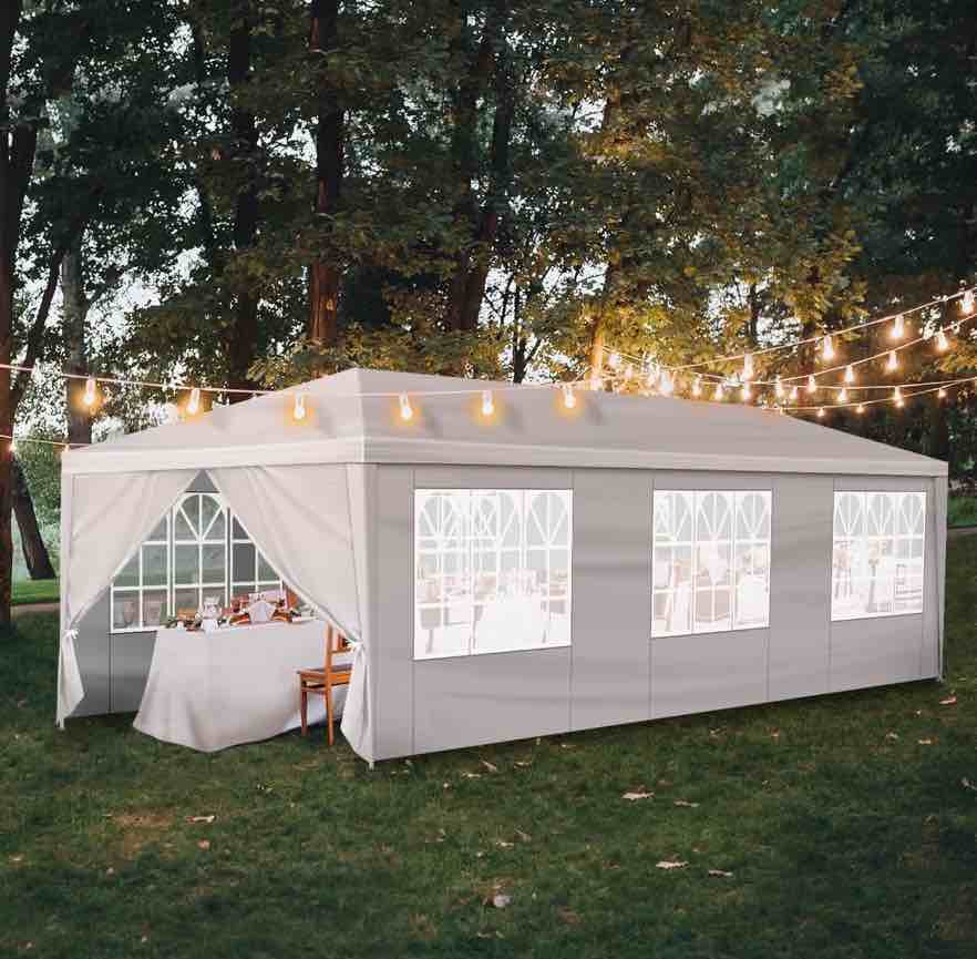 ktaxon 10' x 30' canopy tent with 8 side walls for party wedding camping and bbq