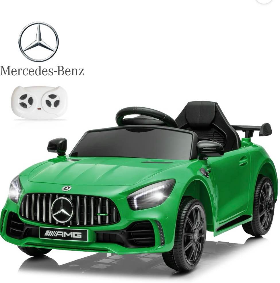 ubesgoo 12v licensed mercedes-benz electric ride on cars toys for kids, power wheels with parent remote control, green
