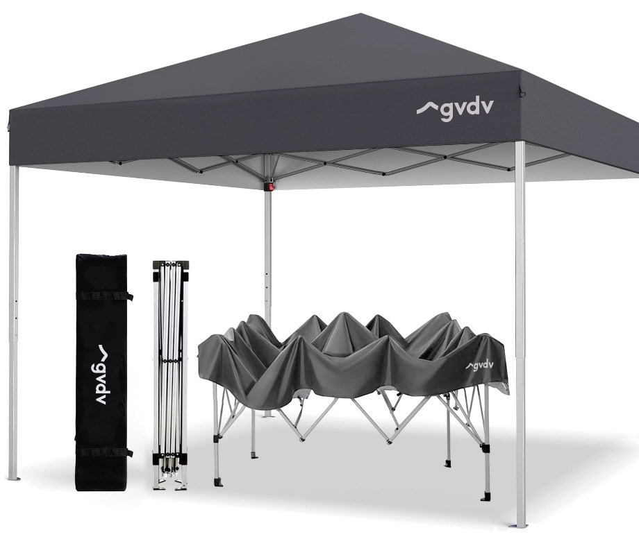 gvdv canopy tent, 10x10 ft easy pop up outdoor canopy tent, portable straight leg gazebo instant canopy