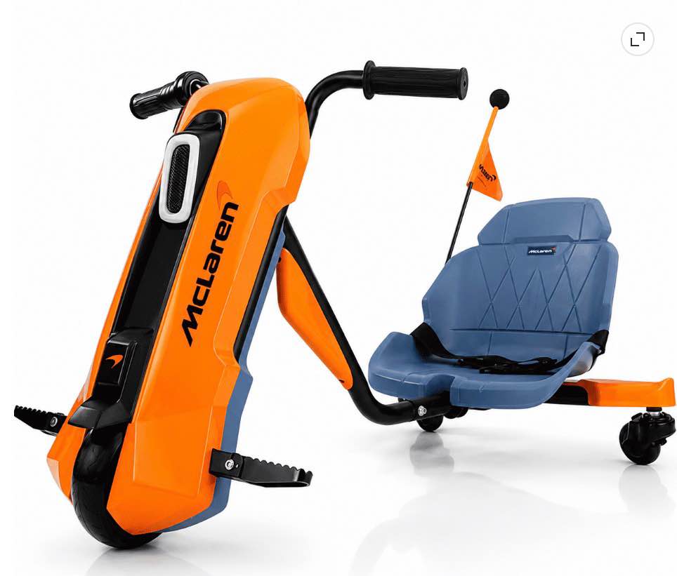 McLaren Licensed 24V Ride on Car Toys,Drift Kart for Kids, 6.5 MPH Max,360° Spin Electric Go Kart for Age 3+, Orange